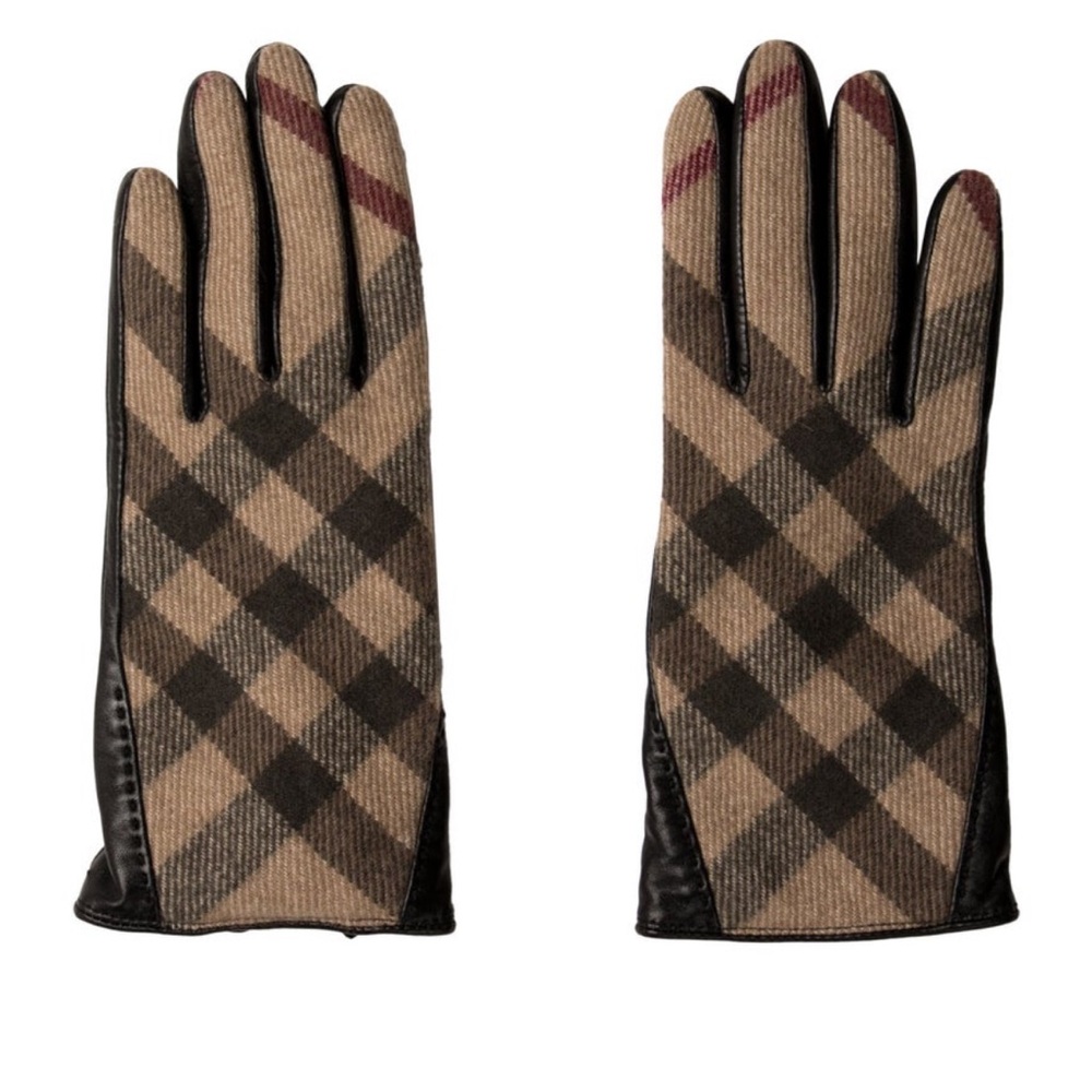 Burberry Tan and Black Checkered Women's Gloves